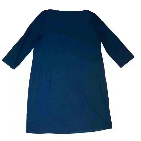 EILEEN FISHER Bateau Neck Mini Dress Size Medium Stretch Lightweight Crepe Wash - Picture 2 of 6